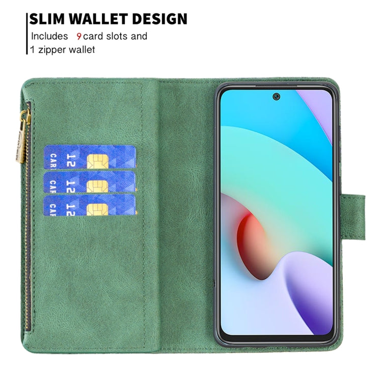 For Xiaomi Redmi 10 Flying Butterfly Embossing Pattern Zipper Horizontal Flip Leather Case with Holder & Card Slots & Wallet
