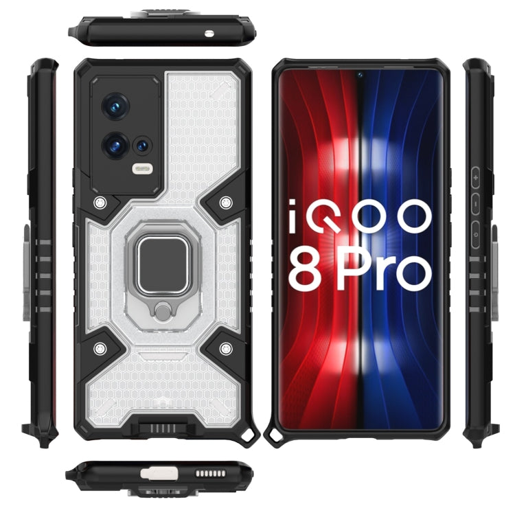 For vivo iQOO 8 Pro Space PC + TPU Ring Holder Protective Case