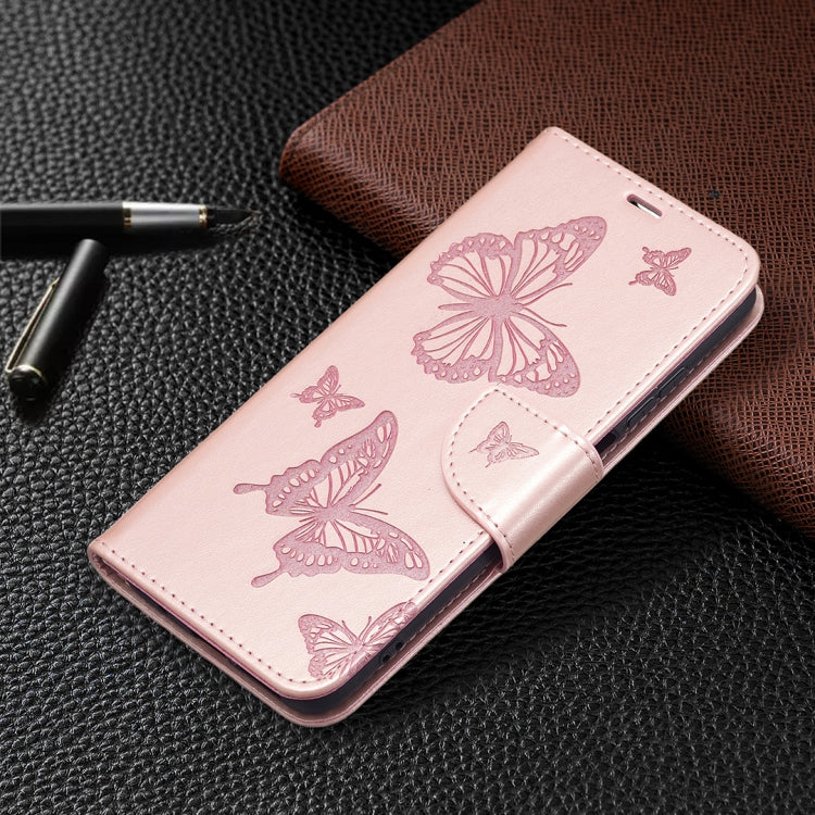 For Xiaomi Redmi 10 Two Butterflies Embossing Pattern Horizontal Flip Leather Case with Holder & Card Slot & Wallet & Lanyard