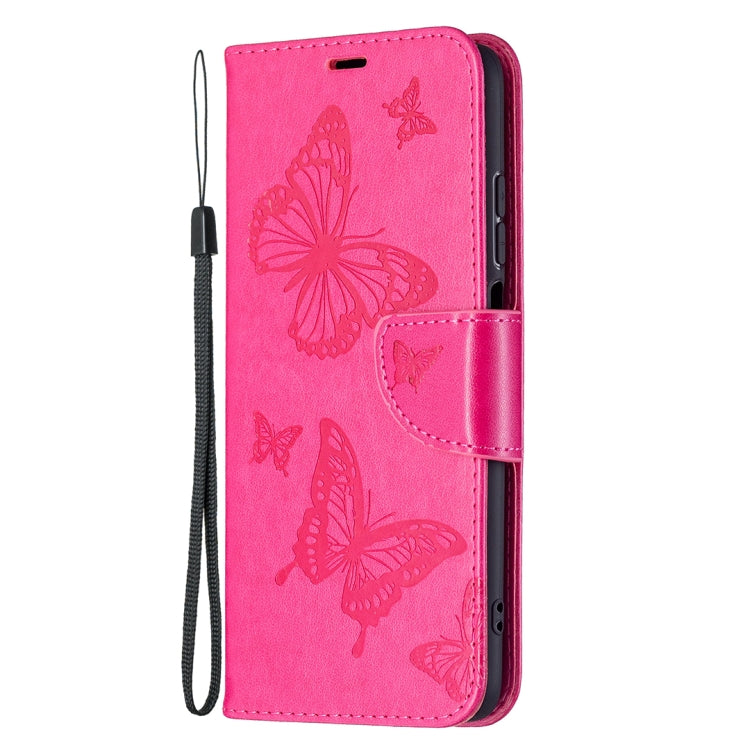 For Xiaomi Redmi 10 Two Butterflies Embossing Pattern Horizontal Flip Leather Case with Holder & Card Slot & Wallet & Lanyard