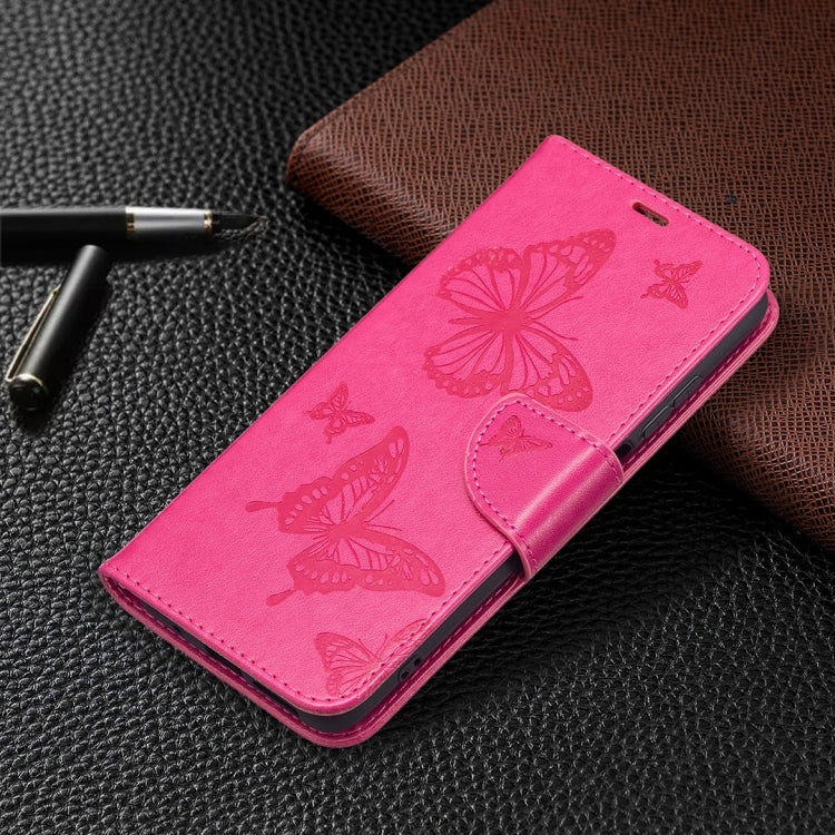 For Xiaomi Redmi 10 Two Butterflies Embossing Pattern Horizontal Flip Leather Case with Holder & Card Slot & Wallet & Lanyard