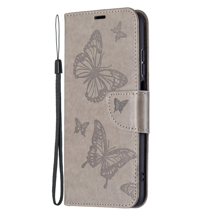 For Xiaomi Redmi 10 Two Butterflies Embossing Pattern Horizontal Flip Leather Case with Holder & Card Slot & Wallet & Lanyard
