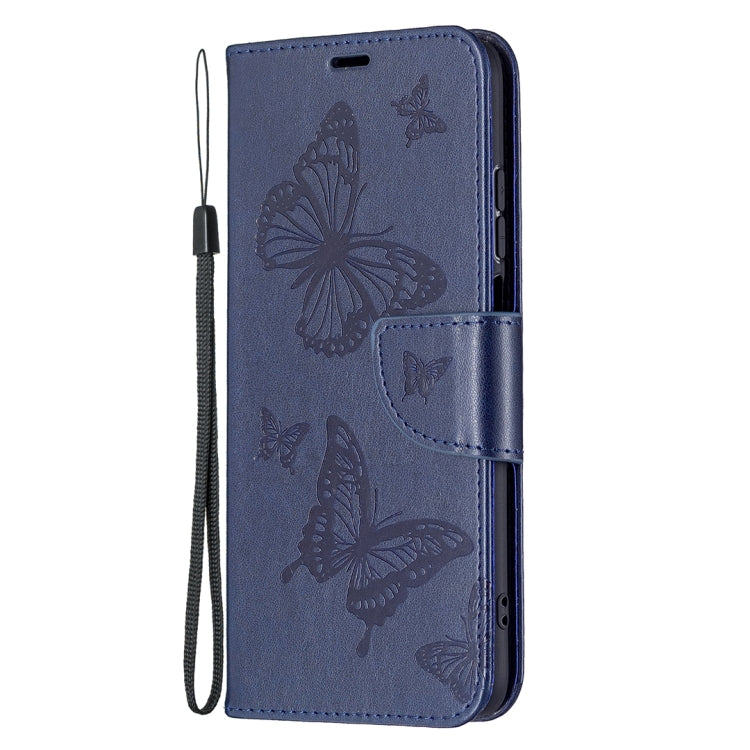 For Xiaomi Redmi 10 Two Butterflies Embossing Pattern Horizontal Flip Leather Case with Holder & Card Slot & Wallet & Lanyard