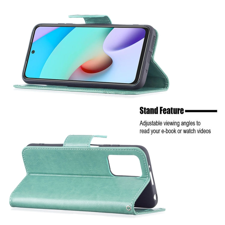 For Xiaomi Redmi 10 Two Butterflies Embossing Pattern Horizontal Flip Leather Case with Holder & Card Slot & Wallet & Lanyard