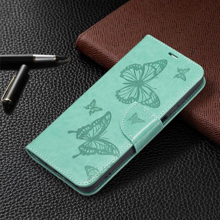 For Xiaomi Redmi 10 Two Butterflies Embossing Pattern Horizontal Flip Leather Case with Holder & Card Slot & Wallet & Lanyard