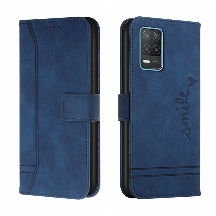 For OPPO Realme 8 5G Retro Skin Feel Horizontal Flip Soft TPU + PU Leather Case with Holder & Card Slots & Photo Frame