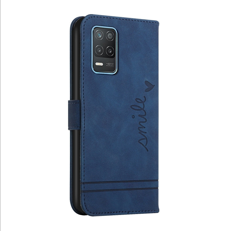 For OPPO Realme 8 5G Retro Skin Feel Horizontal Flip Soft TPU + PU Leather Case with Holder & Card Slots & Photo Frame