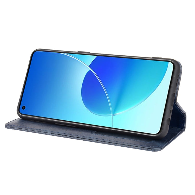 For OPPO Reno6 4G Magnetic Buckle Retro Pattern Horizontal Flip Leather Case with Holder & Card Slot & Wallet