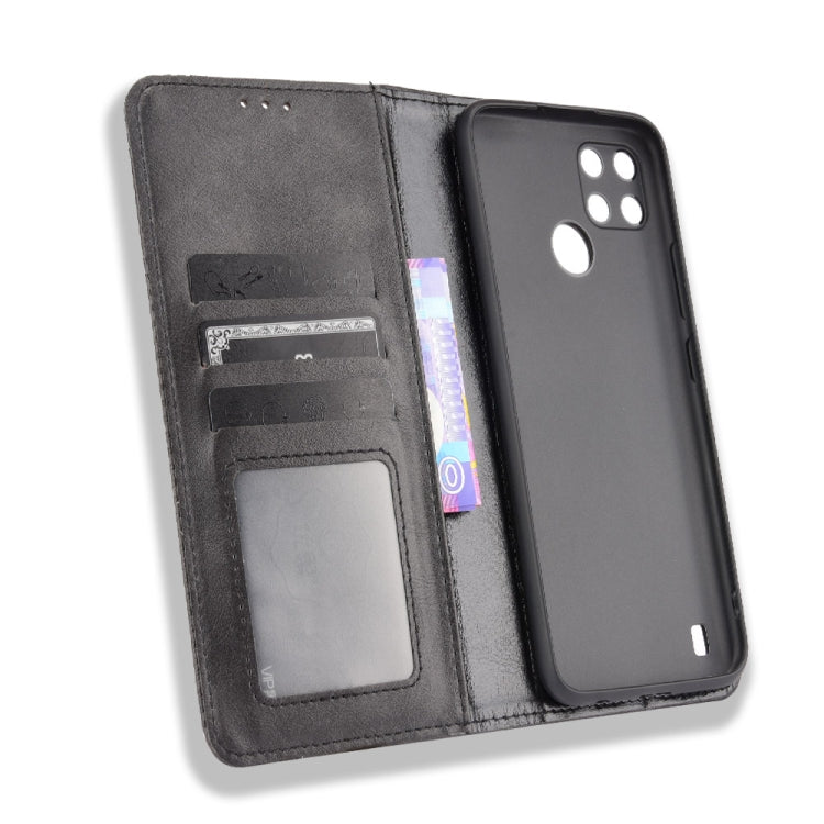For OPPO Realme C21Y Magnetic Buckle Retro Pattern Horizontal Flip Leather Case with Holder & Card Slot & Wallet