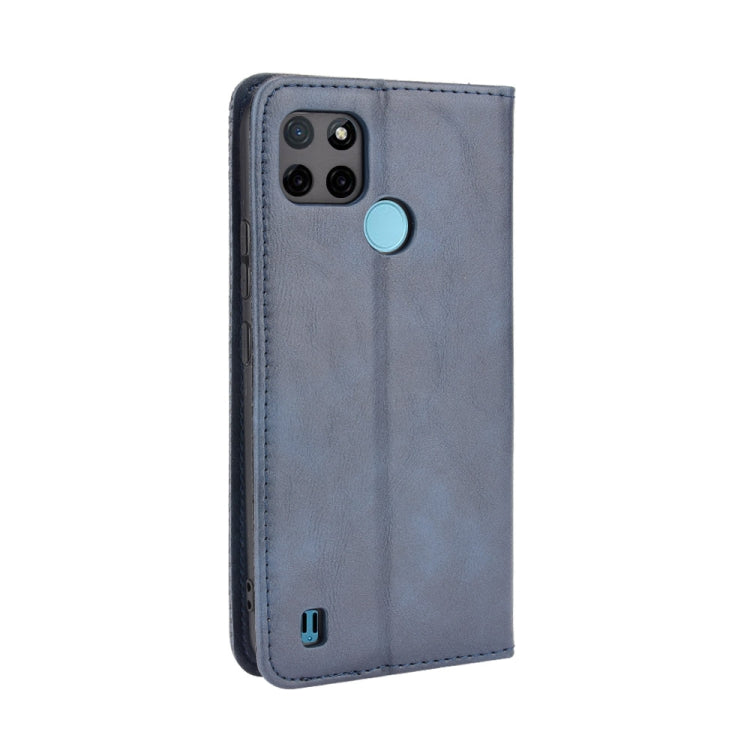 For OPPO Realme C21Y Magnetic Buckle Retro Pattern Horizontal Flip Leather Case with Holder & Card Slot & Wallet