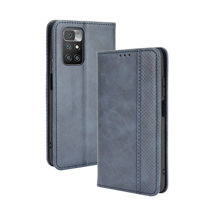 For Xiaomi Redmi 10 Magnetic Buckle Retro Pattern Horizontal Flip Leather Case with Holder & Card Slot & Wallet