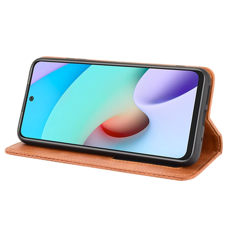 For Xiaomi Redmi 10 Magnetic Buckle Retro Pattern Horizontal Flip Leather Case with Holder & Card Slot & Wallet