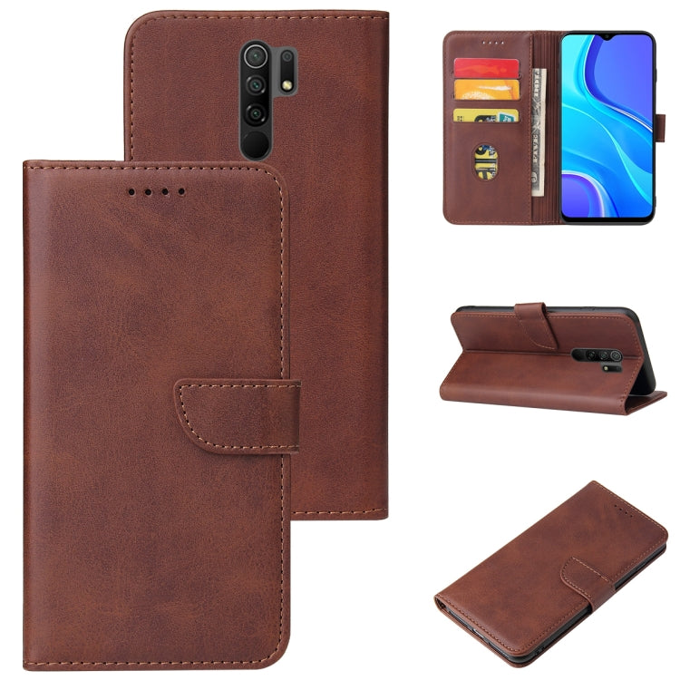 For Xiaomi Redmi 9 Calf Texture Buckle Horizontal Flip Leather Case with Holder & Card Slots & Wallet