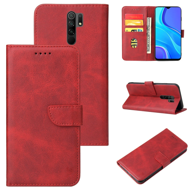 For Xiaomi Redmi 9 Calf Texture Buckle Horizontal Flip Leather Case with Holder & Card Slots & Wallet