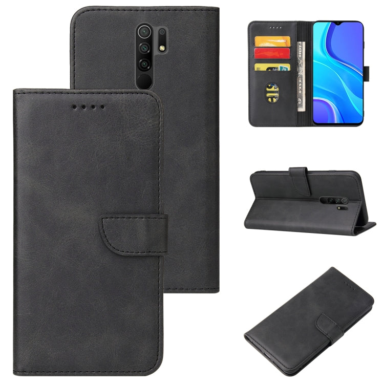 For Xiaomi Redmi 9 Calf Texture Buckle Horizontal Flip Leather Case with Holder & Card Slots & Wallet