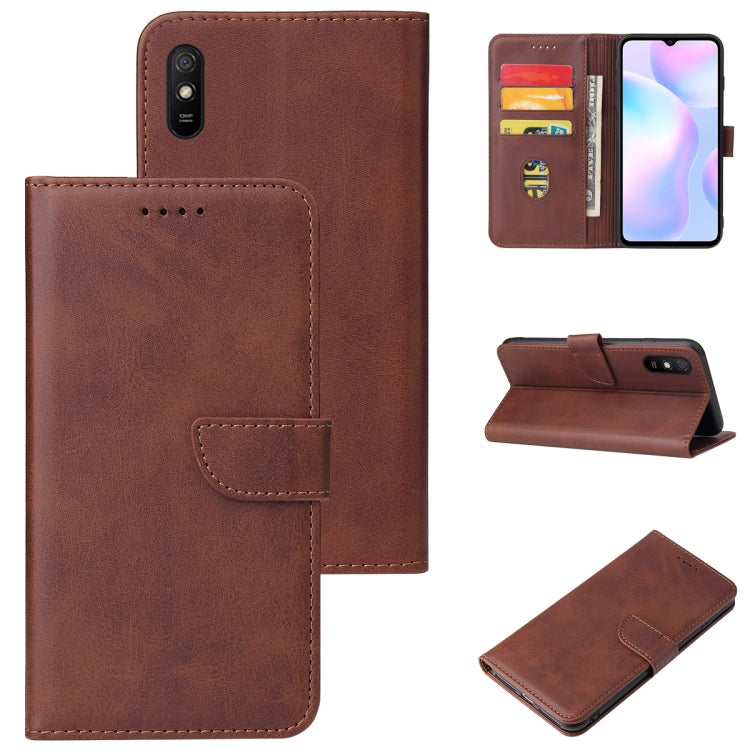 For Xiaomi Redmi 9A Calf Texture Buckle Horizontal Flip Leather Case with Holder & Card Slots & Wallet