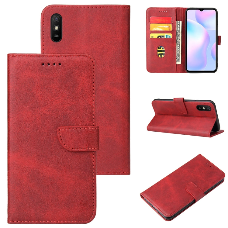 For Xiaomi Redmi 9A Calf Texture Buckle Horizontal Flip Leather Case with Holder & Card Slots & Wallet