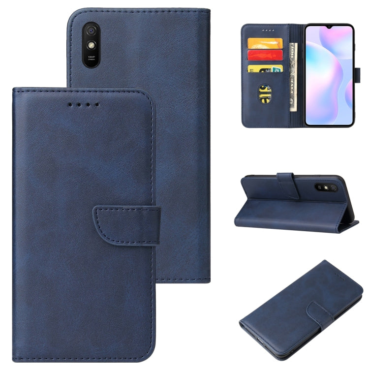 For Xiaomi Redmi 9A Calf Texture Buckle Horizontal Flip Leather Case with Holder & Card Slots & Wallet