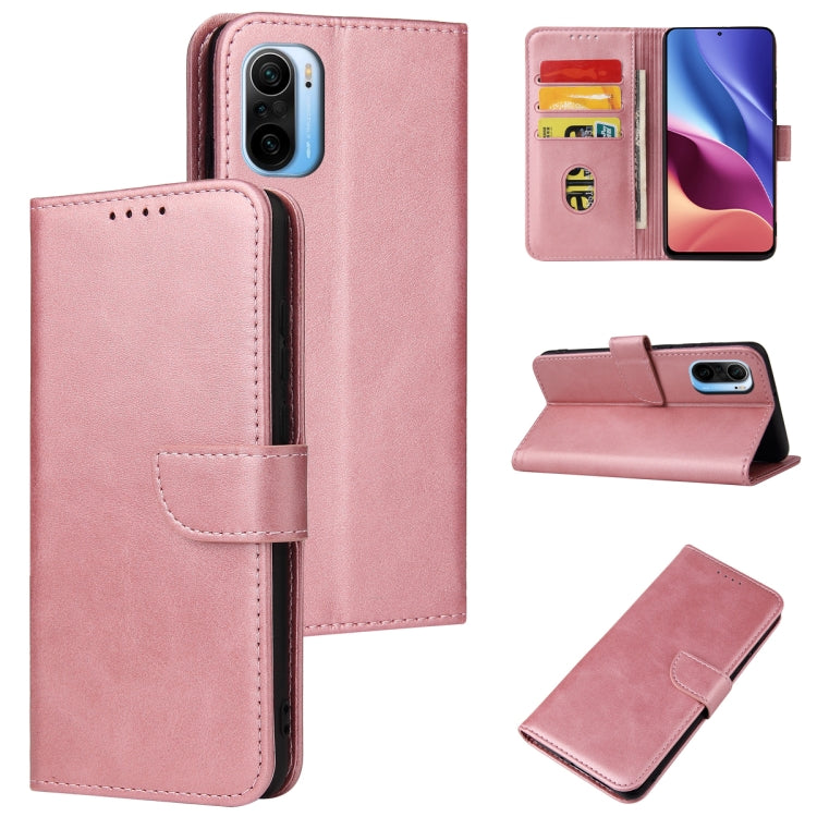 For Xiaomi Redmi K40 Calf Texture Buckle Horizontal Flip Leather Case with Holder & Card Slots & Wallet