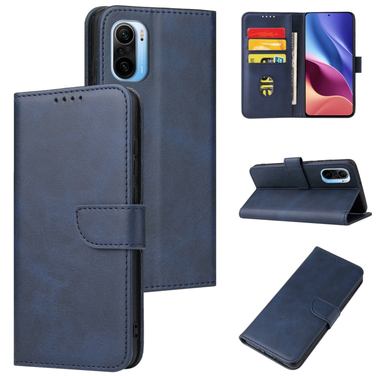 For Xiaomi Redmi K40 Calf Texture Buckle Horizontal Flip Leather Case with Holder & Card Slots & Wallet