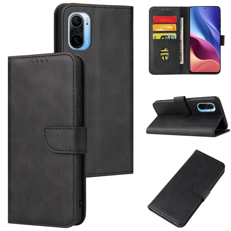 For Xiaomi Redmi K40 Calf Texture Buckle Horizontal Flip Leather Case with Holder & Card Slots & Wallet