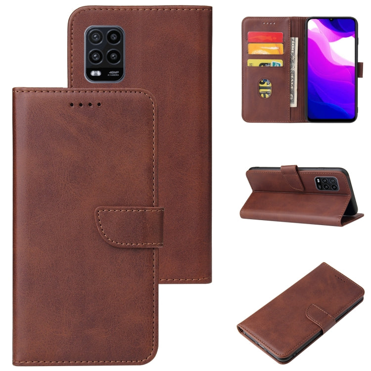 For Xiaomi Mi 10 Lite Calf Texture Buckle Horizontal Flip Leather Case with Holder & Card Slots & Wallet