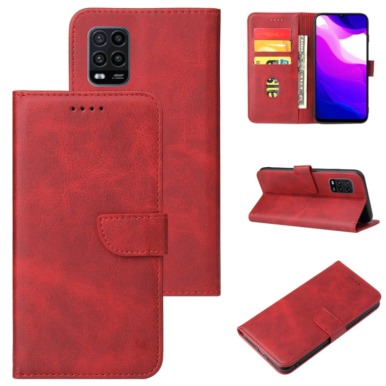 For Xiaomi Mi 10 Lite Calf Texture Buckle Horizontal Flip Leather Case with Holder & Card Slots & Wallet