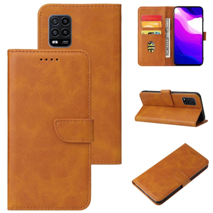 For Xiaomi Mi 10 Lite Calf Texture Buckle Horizontal Flip Leather Case with Holder & Card Slots & Wallet