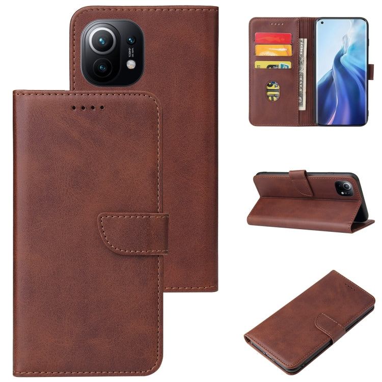 For Xiaomi Mi 11 Calf Texture Buckle Horizontal Flip Leather Case with Holder & Card Slots & Wallet