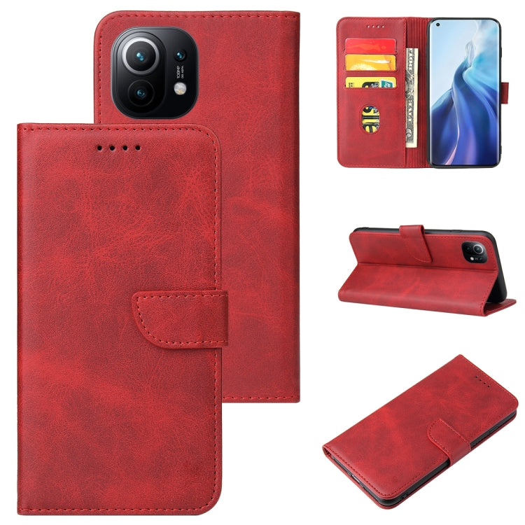 For Xiaomi Mi 11 Calf Texture Buckle Horizontal Flip Leather Case with Holder & Card Slots & Wallet