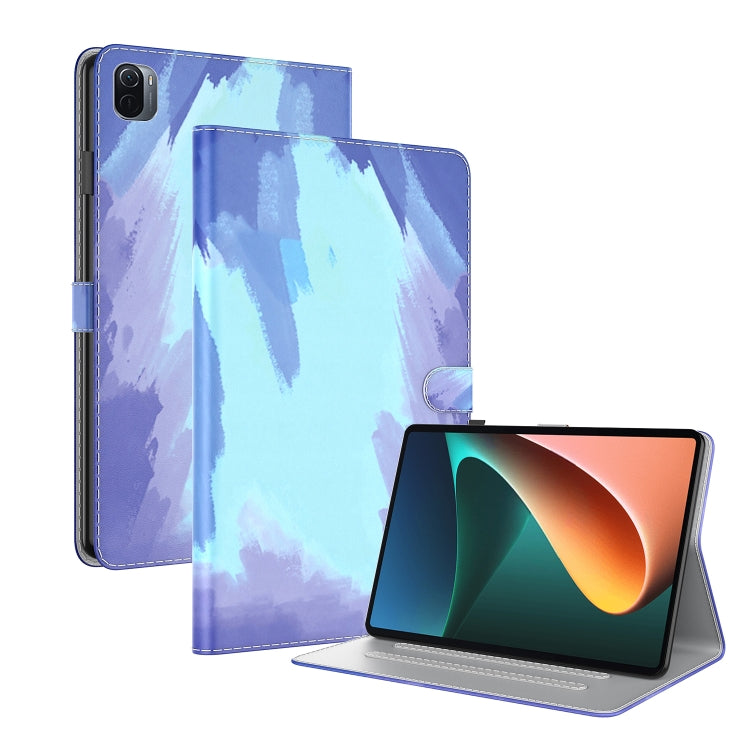For Xiaomi Mi Pad 5 / 5 Pro Voltage Watercolor Pattern Skin Feel Magnetic Horizontal Flip PU Leather Case with Holder & Card Slots & Photo Frame & Sleep / Wake-up Function