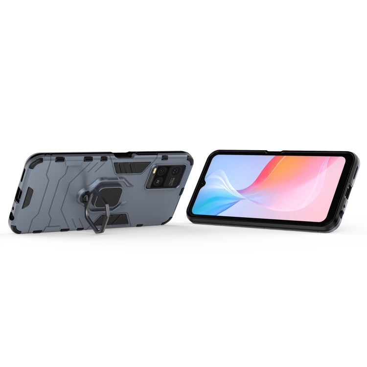 For vivo Y21 Shockproof PC + TPU Protective Case with Magnetic Ring Holder