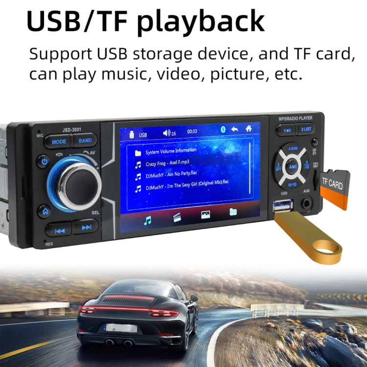 JSD-3001 HD 4 inch Car Stereo Radio MP5 Player Audio Player FM Bluetooth USB / TF AUX
