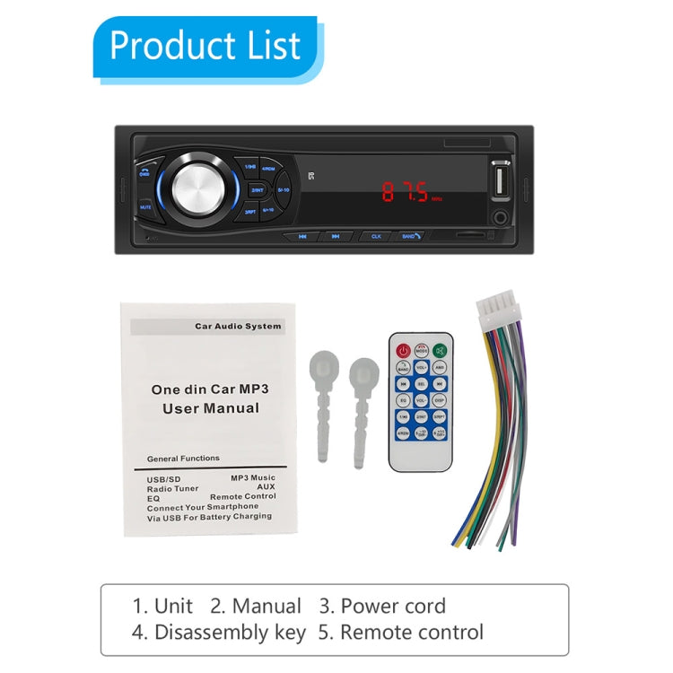 8014 Universal Car Radio Receiver MP3 Player, Support FM with Remote Control
