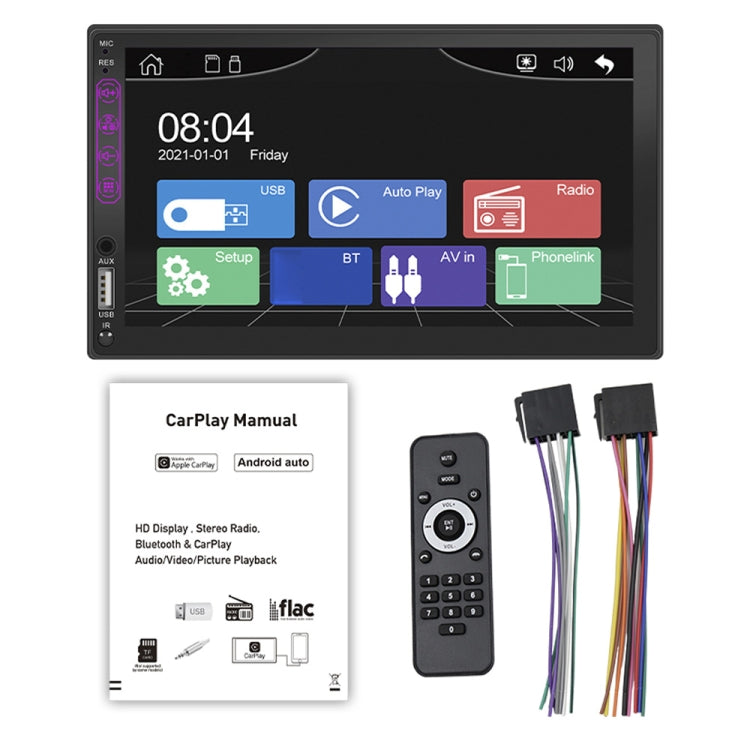 L1 7 inch Universal Car MP5 Player with Carplay, Support FM & Bluetooth & TF Card