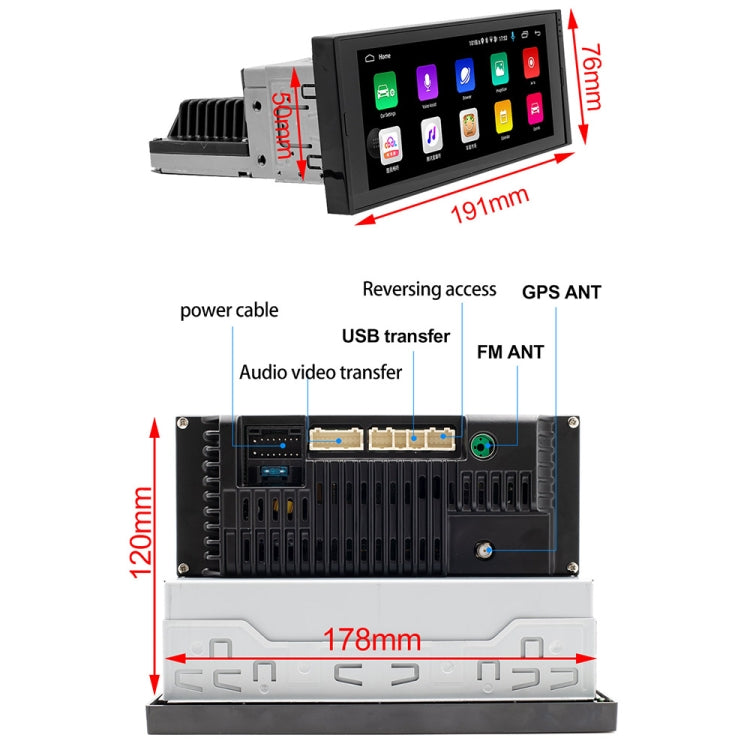 SWM-686 Car 6.86 inch Android 10.1 Navigation Machine Radio Receiver, Support FM & Bluetooth & GPS