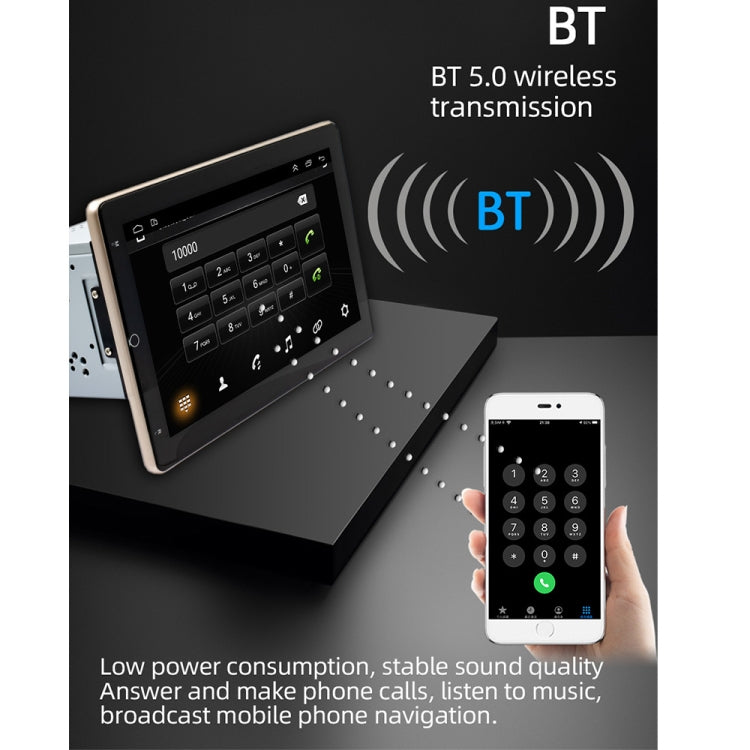 SX2 Car 10.1 inch Double Din Shaking Head Android 10.1 Navigation Machine Radio Receiver, Support FM & Bluetooth & GPS 2+32G