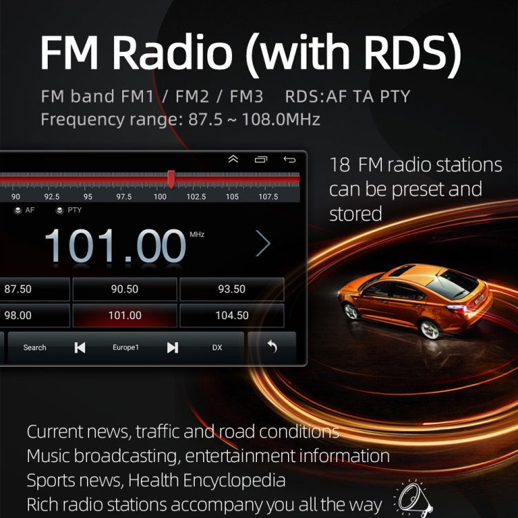 SX2 Car 10.1 inch Double Din Shaking Head Android 10.1 Navigation Machine Radio Receiver, Support FM & Bluetooth & GPS 2+32G