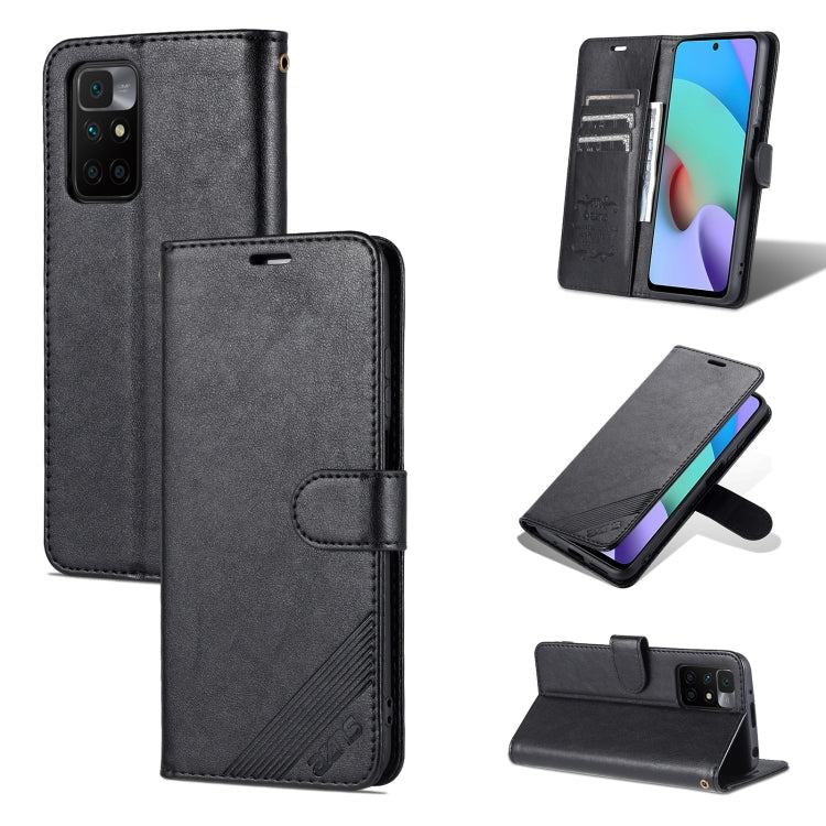For Xiaomi Redmi 10 AZNS Sheepskin Texture Horizontal Flip Leather Case with Holder & Card Slots & Wallet