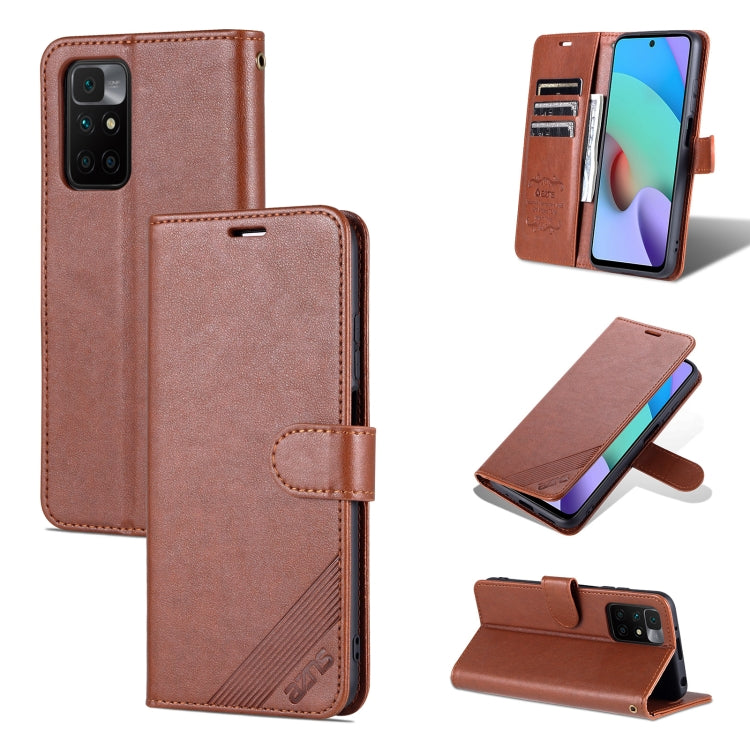 For Xiaomi Redmi 10 AZNS Sheepskin Texture Horizontal Flip Leather Case with Holder & Card Slots & Wallet
