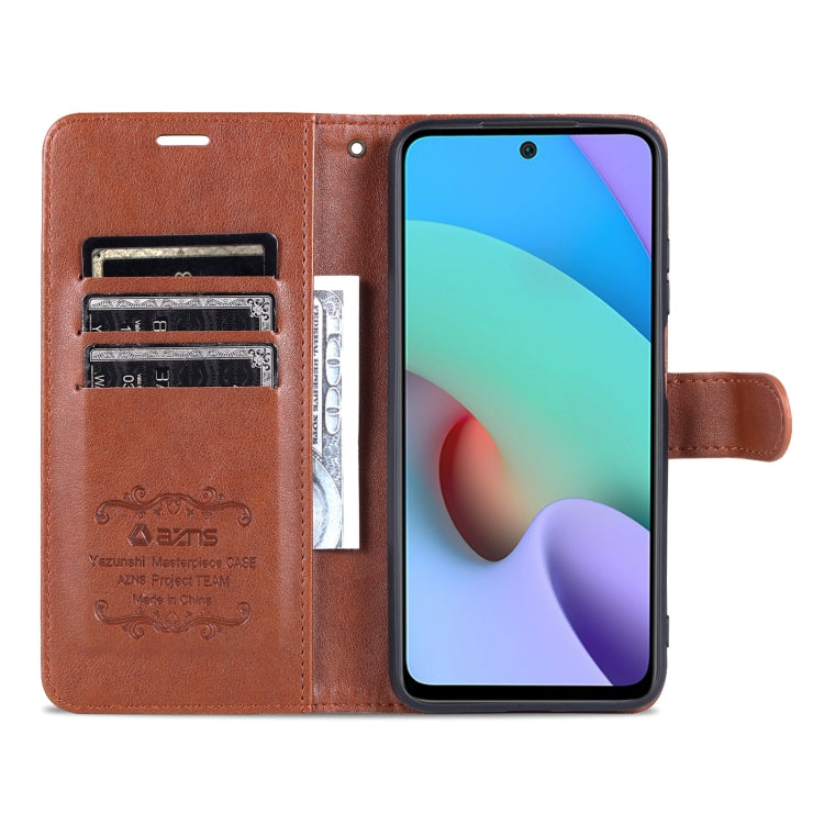 For Xiaomi Redmi 10 AZNS Sheepskin Texture Horizontal Flip Leather Case with Holder & Card Slots & Wallet