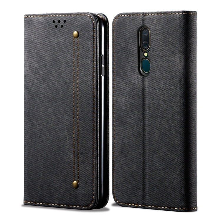 For OPPO A9 / F11 Denim Texture Casual Style Horizontal Flip Leather Case with Holder & Card Slots & Wallet