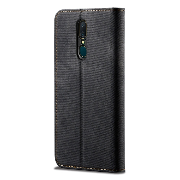 For OPPO A9 / F11 Denim Texture Casual Style Horizontal Flip Leather Case with Holder & Card Slots & Wallet