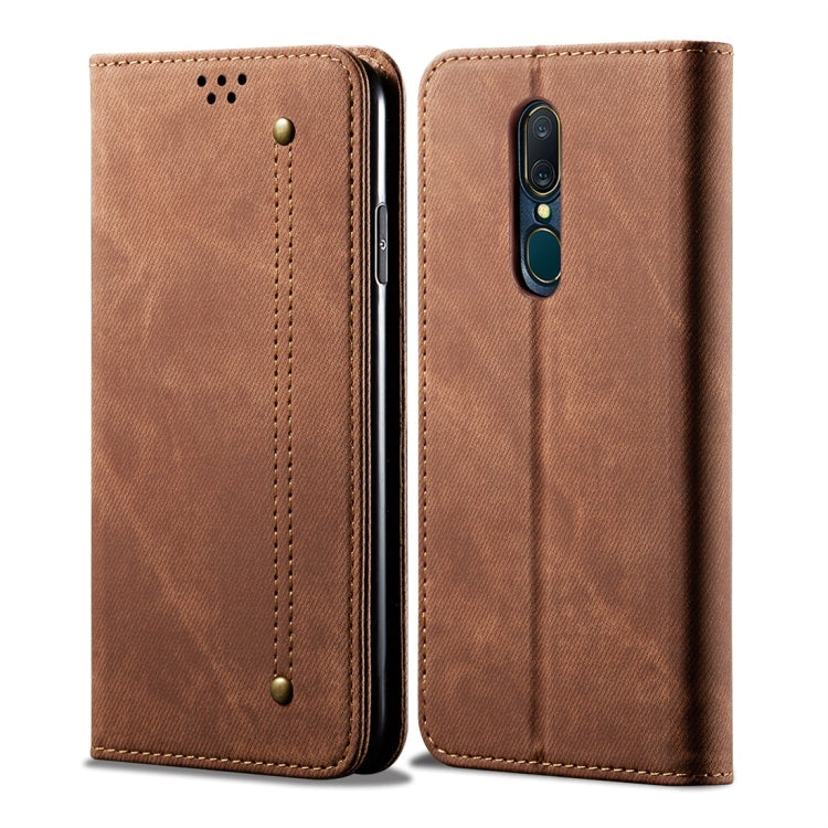 For OPPO A9 / F11 Denim Texture Casual Style Horizontal Flip Leather Case with Holder & Card Slots & Wallet