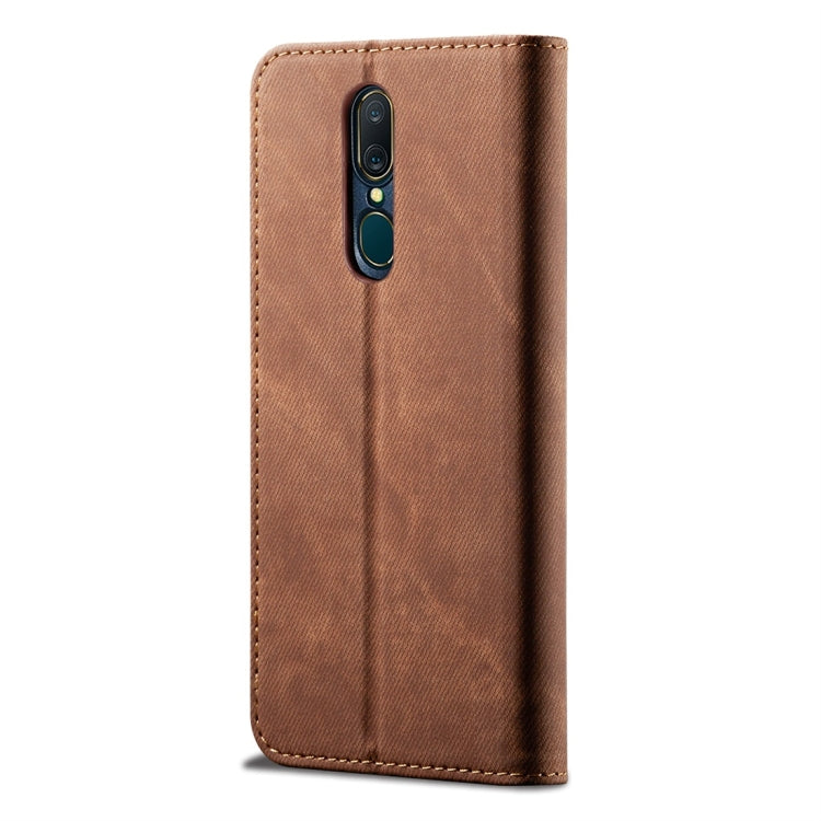 For OPPO A9 / F11 Denim Texture Casual Style Horizontal Flip Leather Case with Holder & Card Slots & Wallet