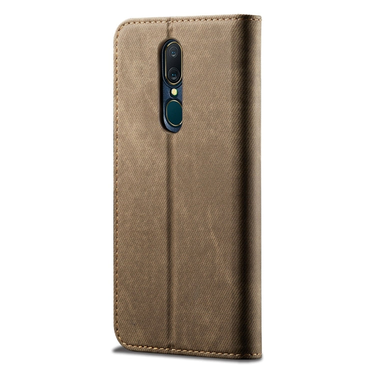 For OPPO A9 / F11 Denim Texture Casual Style Horizontal Flip Leather Case with Holder & Card Slots & Wallet