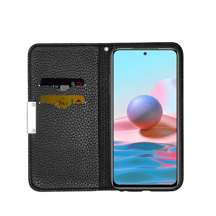For Xiaomi Redmi Note 10 4G Litchi Texture Horizontal Flip Leather Case with Holder & Card Slots