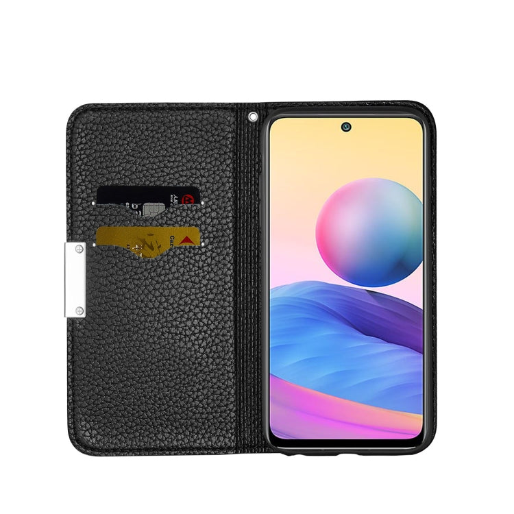 For Xiaomi Redmi Note 10 5G Litchi Texture Horizontal Flip Leather Case with Holder & Card Slots