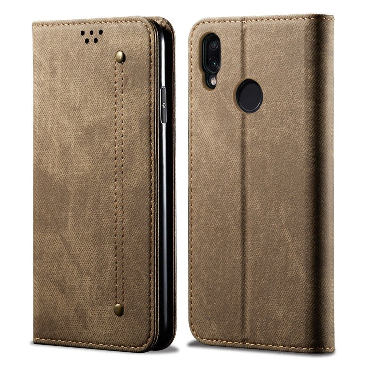 For Xiaomi Redmi 7 Denim Texture Casual Style Horizontal Flip Leather Case with Holder & Card Slots & Wallet