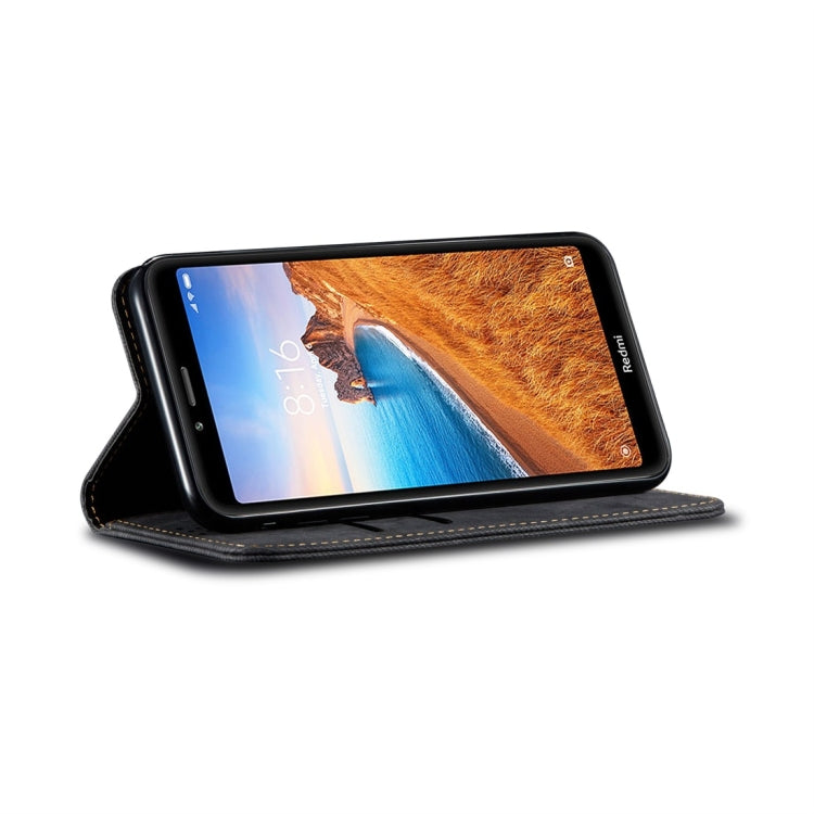 For Xiaomi Redmi 7A Denim Texture Casual Style Horizontal Flip Leather Case with Holder & Card Slots & Wallet